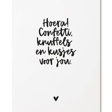 Zoedt kaart a6 Zoedt: Hoera! confetti, knuffels en kusjes voor jou (1)