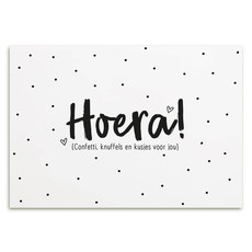 Zoedt Zoedt: kaart a6 - Hoera confetti, knuffels en kusjes voor jou