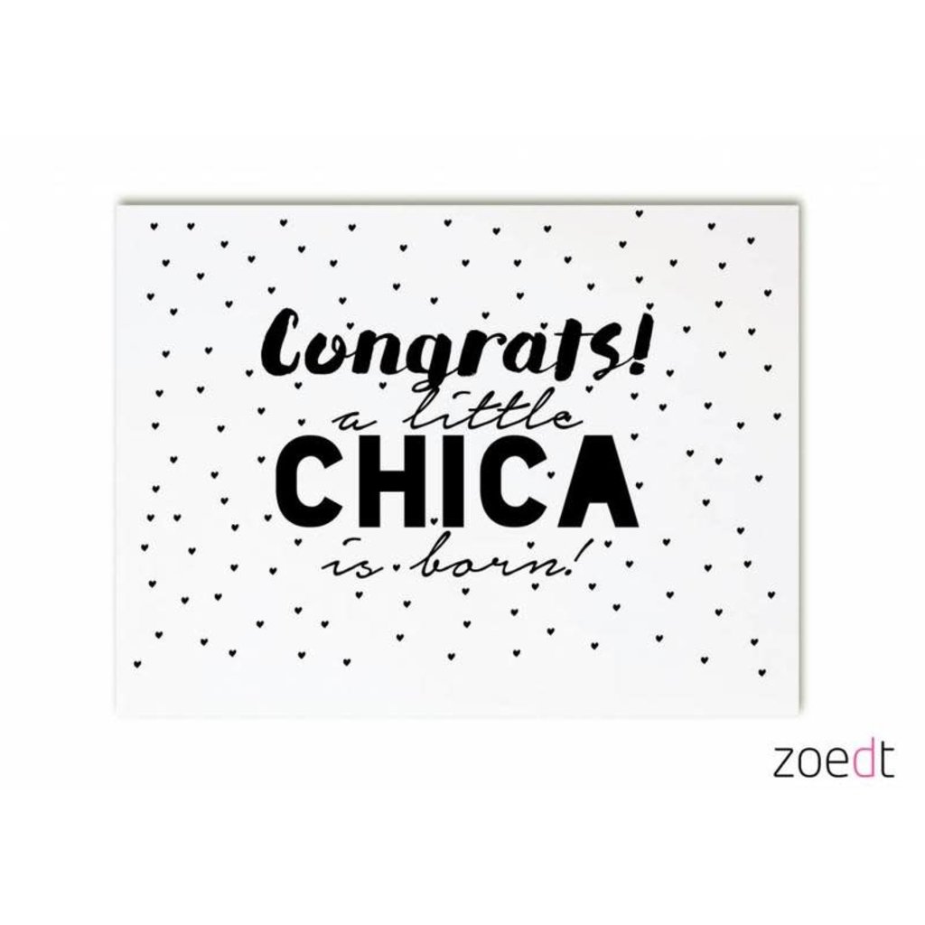 Zoedt kaart a6 Zoedt: congrats a little chica is born!