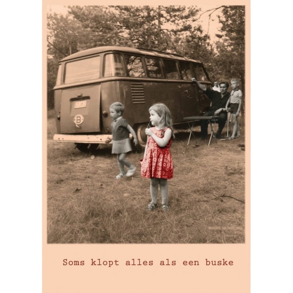 Ministerie van unieke zaken ministerie van unieke zaken: kaart a6 - soms klopt alles als een buske