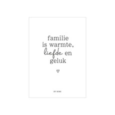 By romi by romi kaart a6 + gouden envelop: familie is warmte, liefde en geluk
