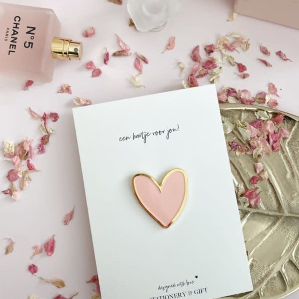 Stationery & gift Stationery & gift Pin | Een hartje voor jou! roze