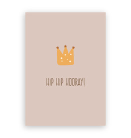 Fin en stip Fin en stip: kaartje a6 Hip hip hooray - verjaardagskroon