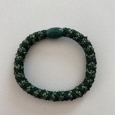 Yehwang Yehwang: haarelastiek/armbandje multi donkergroen en  groen glitters