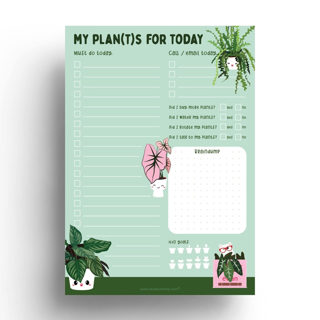 Studio inktvis Studio inktvis: Dagplanner Notitieblok A5 Planten