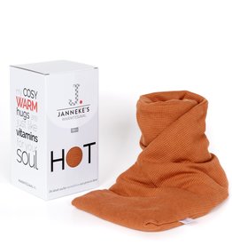 Janneke's warmtesjaal: fijne wafelstof cognac