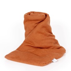 Janneke's warmtesjaal: fijne wafelstof cognac