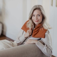 Janneke's warmtesjaal: fijne wafelstof cognac