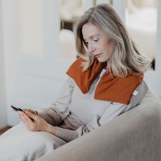 Janneke's warmtesjaal: fijne wafelstof cognac