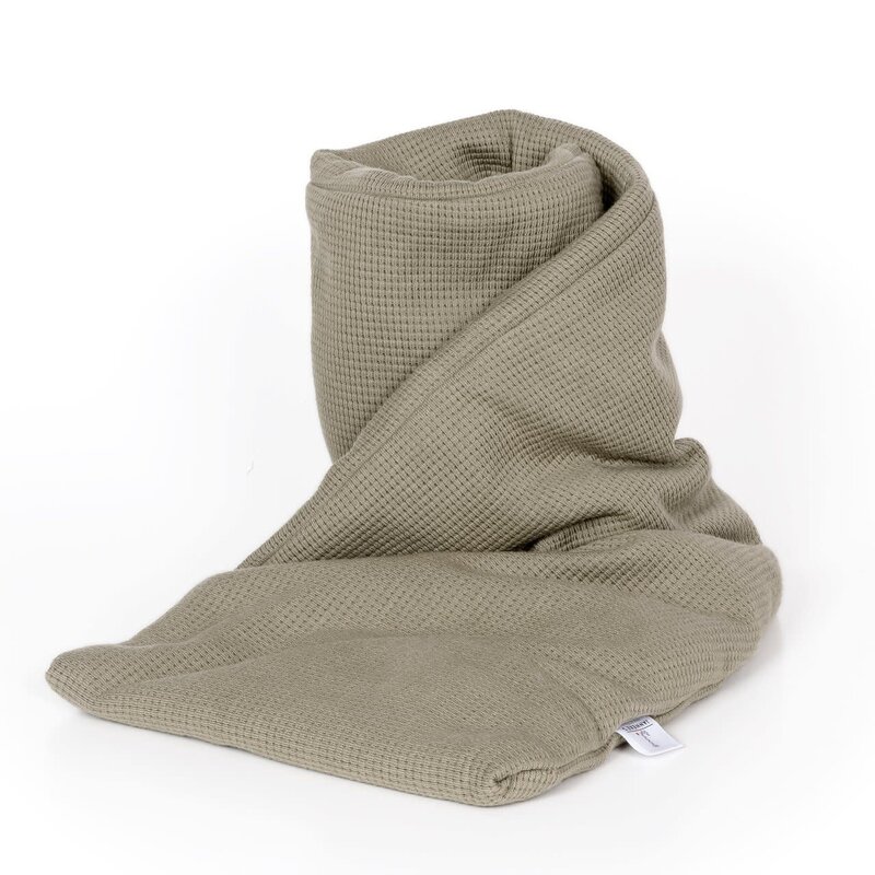 Janneke's  warmtesjaal Jannekes warmtesjaal: Fijne wafelstof olijfgroen