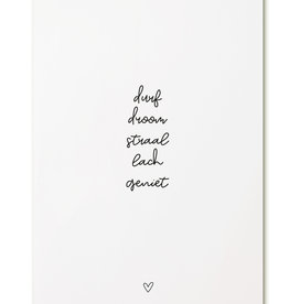 Zoedt Zoedt: kaart a6 - durf droom straat lach geniet