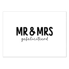 Liefz Liefz: kaart a6 - Mr & Mrs gefeliciteerd