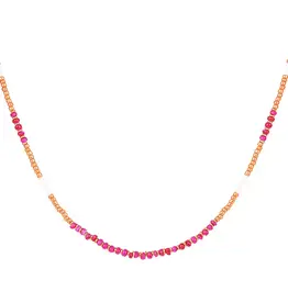 Yehwang Yehwang: Ketting kralen party - oranje/roze