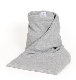 Janneke's warmtesjaal: fijne wafelstof lichtgrijs
