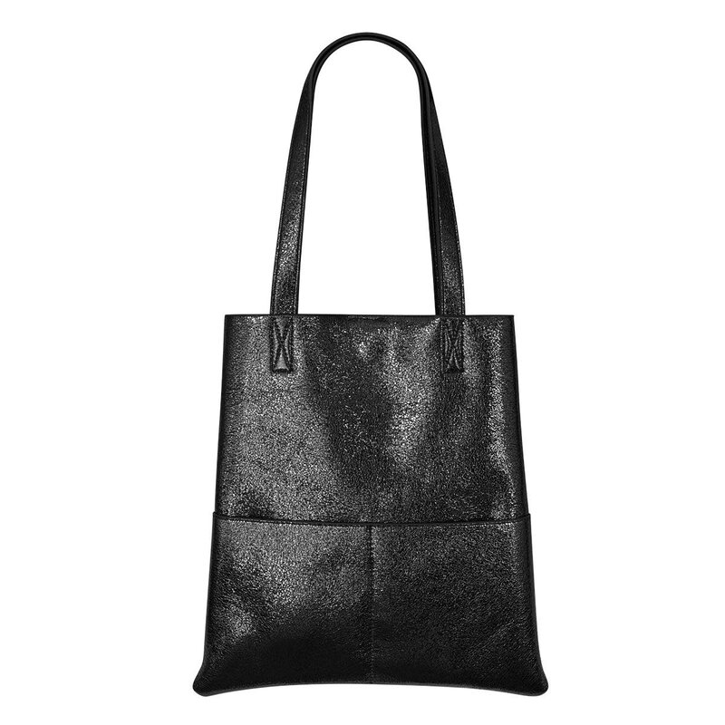 Yehwang Yehwang: Metallic shopper Zwart PU Zwart