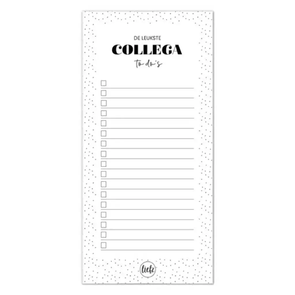 Liefz Liefz: Notitieblok | De leukste collega to do's