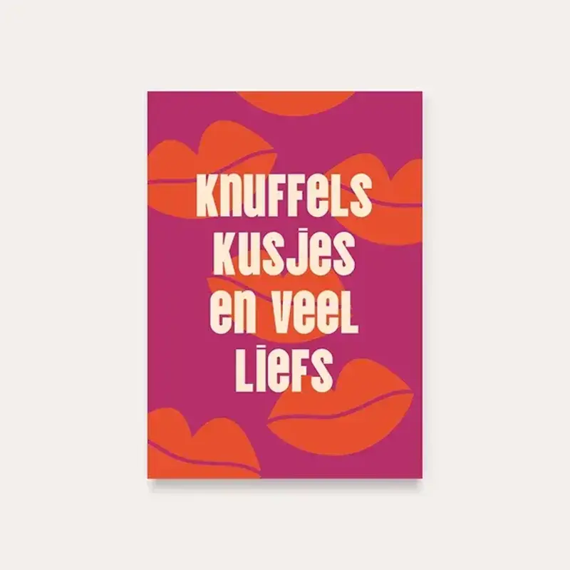 Dequ Dequ: kaart a6 - knuffels kusjes en veel liefs