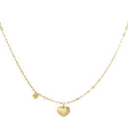 Yehwang Yehwang: ketting - dubbel hart - goud