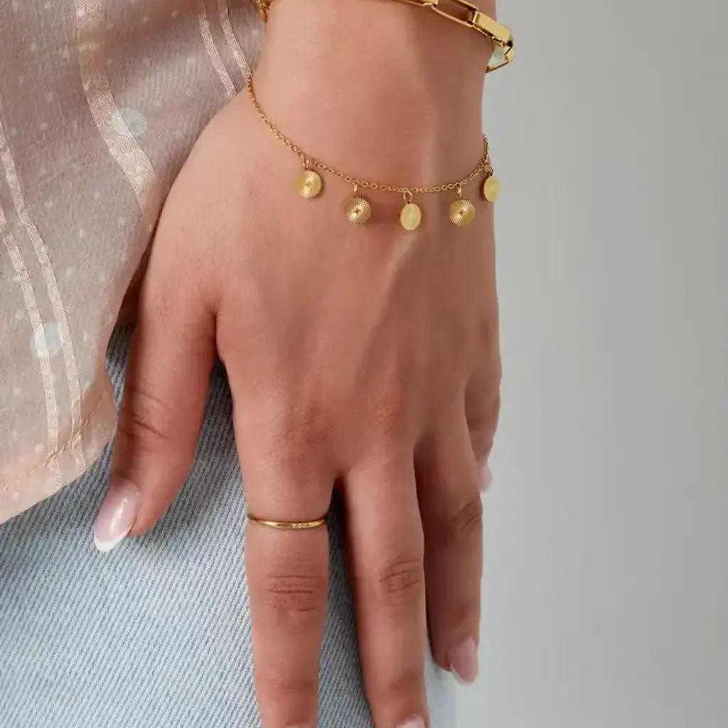 Yehwang Yehwang: Armband munten - goud