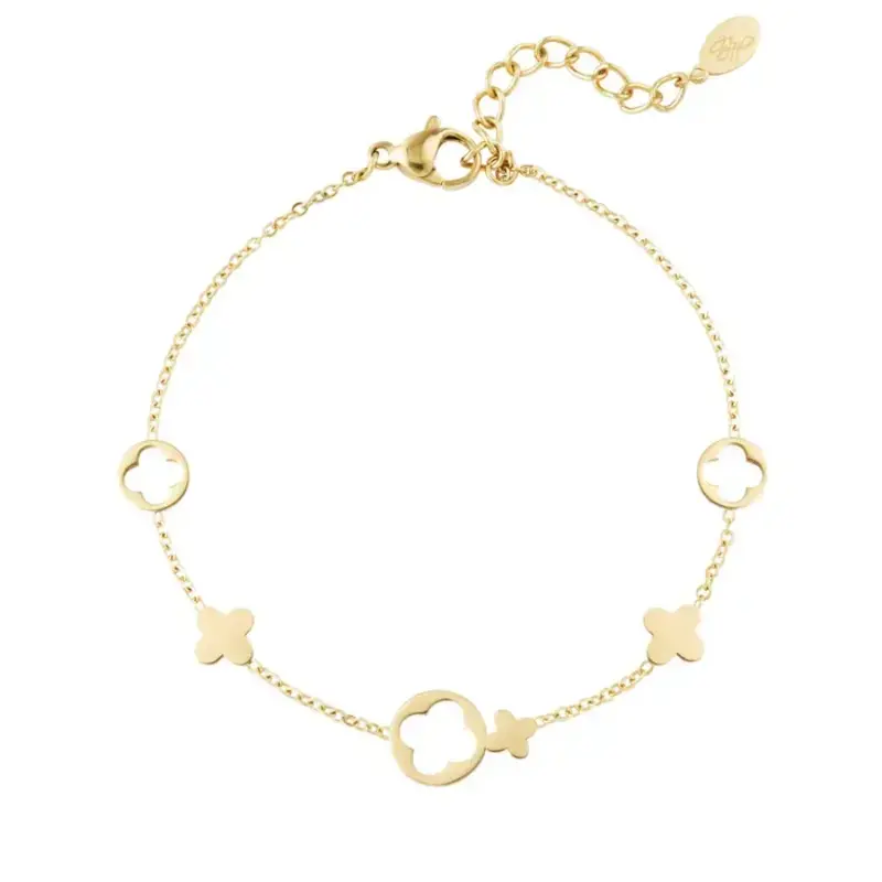 Yehwang Yehwang: Armband klavertjes - goud