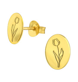 Precious jewels Precious jewels: oorbellen - goud - ovaal tulpen