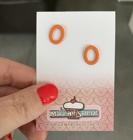 le marché sucré Le marché sucré: oorbellen stekers ovaal  - oranje