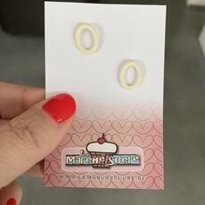 le marché sucré Le marché sucré: oorbellen stekers ovaal - ecru