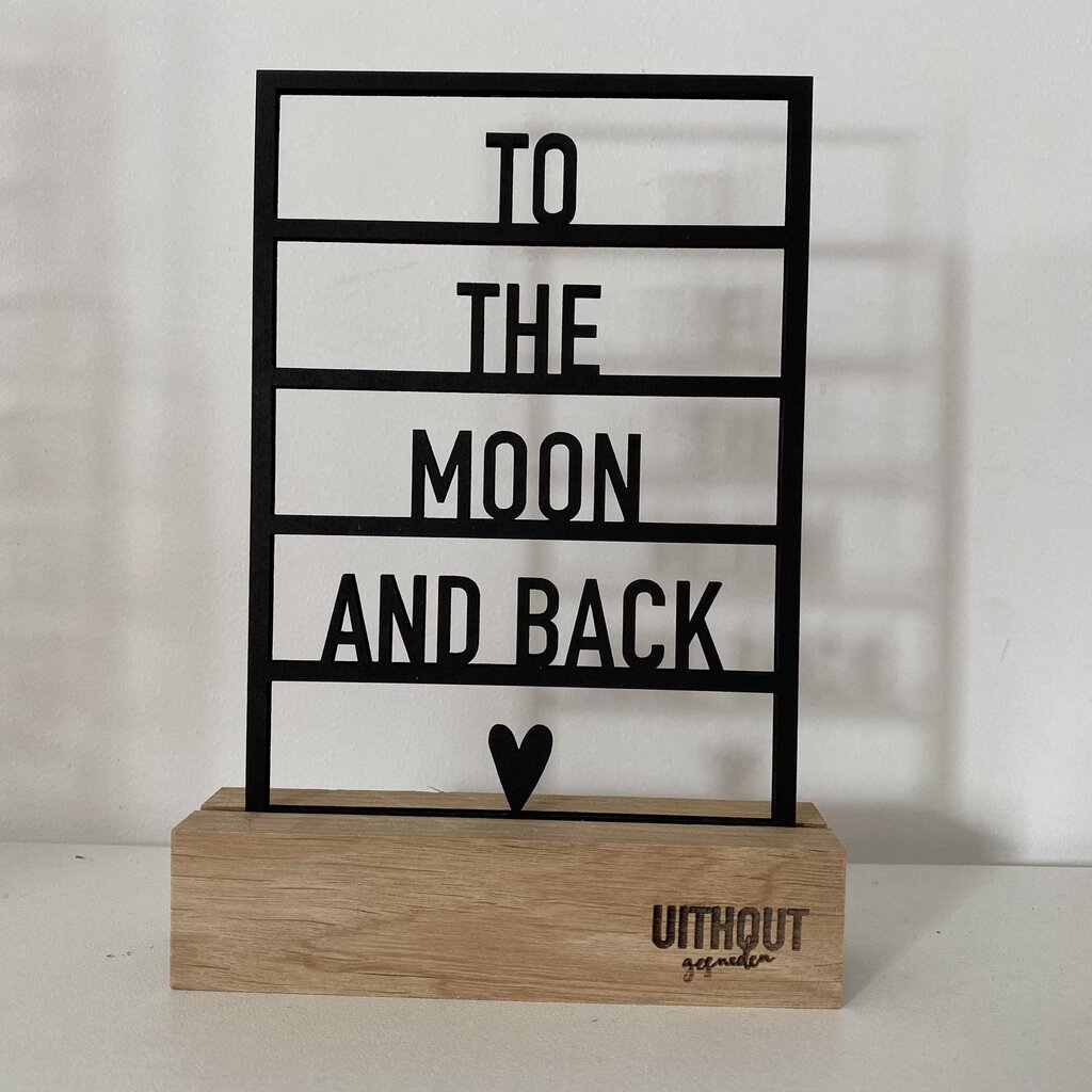 Uithout gesneden Uithout gesneden: houten ansichkaart a6 - to the moon and back