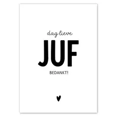 Liefz Liefz: kaart a6 - dag lieve juf bedankt!