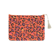 Yehwang Yehwang: make-up tasje luipaardprint - oranje