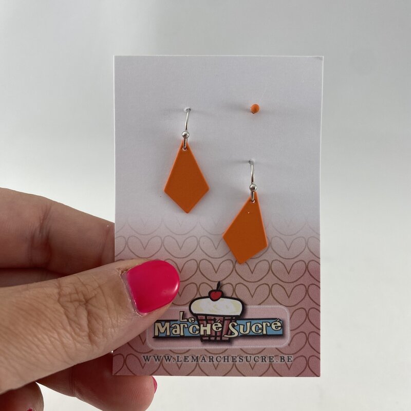 le marché sucré Le marché sucré (s): oorbellen - zilver en oranje - 3 stuks