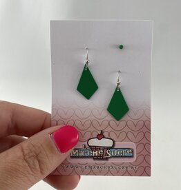 le marché sucré Le marché sucré (s): oorbellen - zilver en groen - 3 stuks