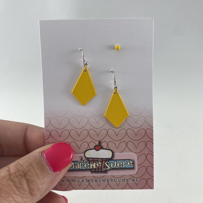 le marché sucré Le marché sucré (s): oorbellen - zilver en geel - 3 stuks