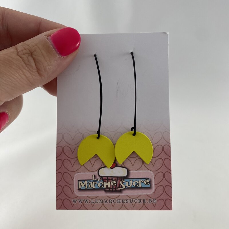 le marché sucré Le marché sucré (s): oorbellen - zwart en fluo geel