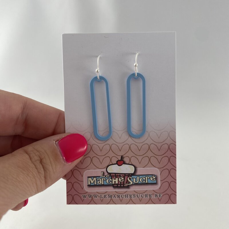 le marché sucré Le marché sucré (s): oorbellen - zilver en licht blauw