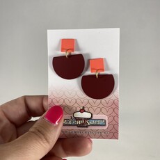 le marché sucré Le marché sucré (s): oorbellen - fluo oranje en bordeaux