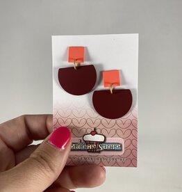 le marché sucré Le marché sucré (s): oorbellen - fluo oranje en bordeaux