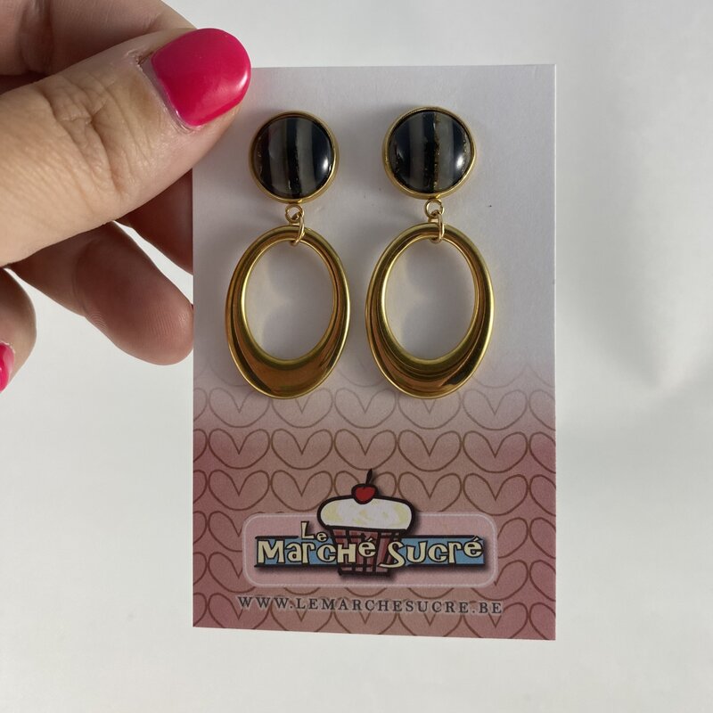 le marché sucré Le marché sucré (s): oorbellen  - printje en goud
