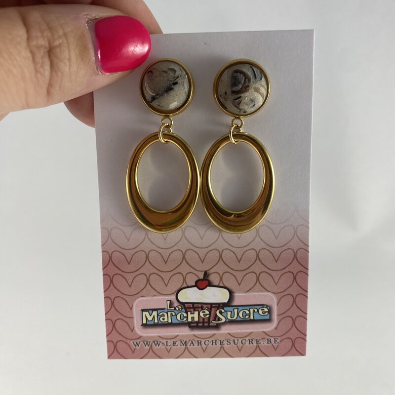 le marché sucré Le marché sucré (s): oorbellen  - printje en goud