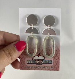 le marché sucré Le marché sucré (s): oorbellen  - zilver en marmer