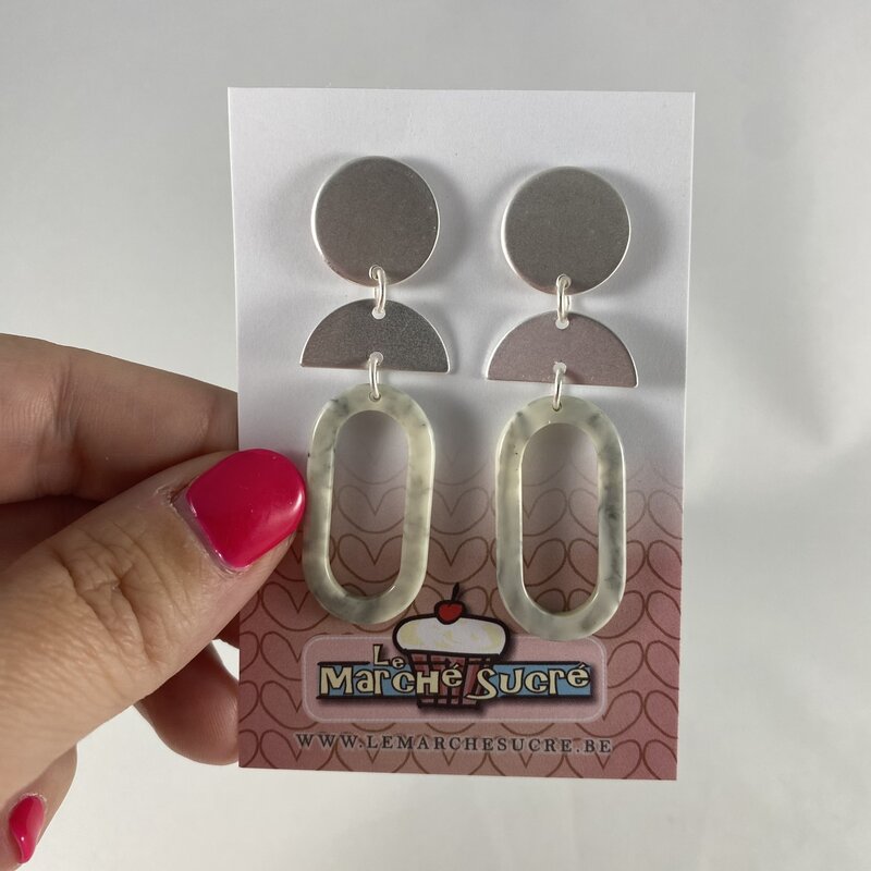 le marché sucré Le marché sucré (s): oorbellen  - zilver en marmer