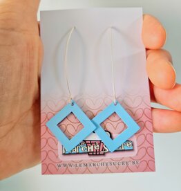 le marché sucré Le marché sucré (s):  oorbellen - zilver en lichtblauw