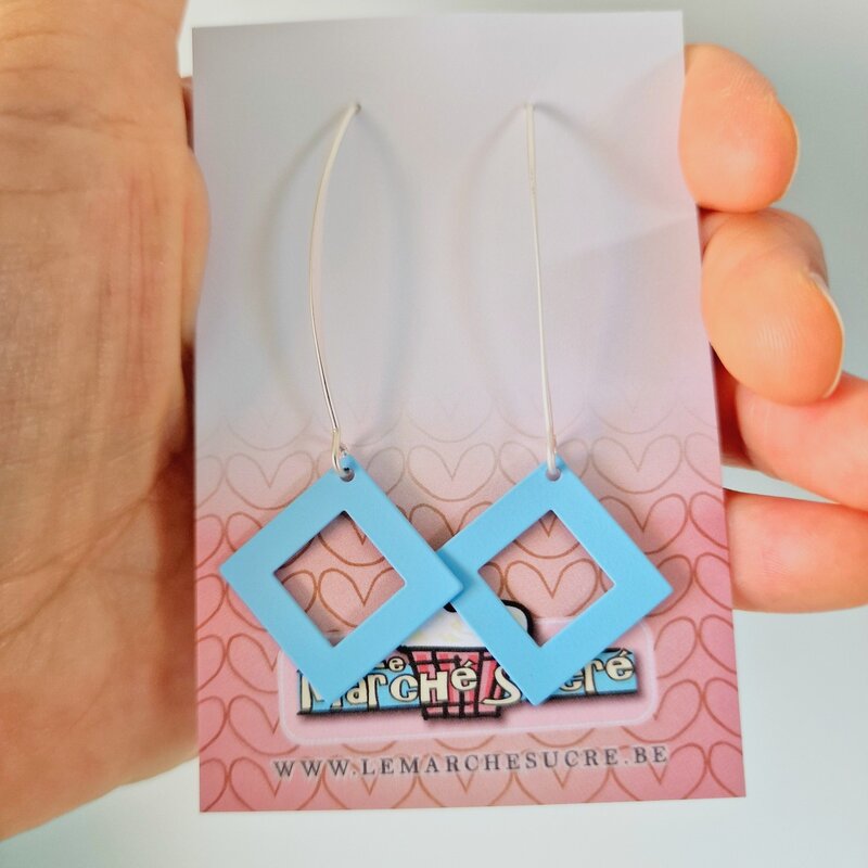 le marché sucré Le marché sucré (s):  oorbellen - zilver en lichtblauw