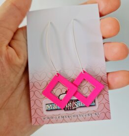 le marché sucré Le marché sucré (s):  oorbellen - zilver en fluo roze