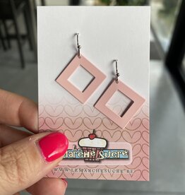 le marché sucré Le marché sucré (s):  oorbellen - zilver en lichtroze