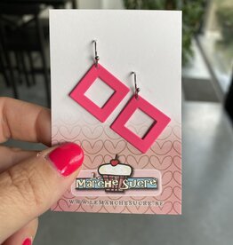 le marché sucré Le marché sucré (s):  oorbellen - zilver en fluo roze