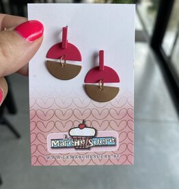 le marché sucré Le marché sucré (s):  oorbellen - goud en fuchsia