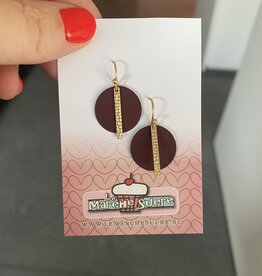 le marché sucré Le marché sucré (d): oorbellen - bordeaux en goud