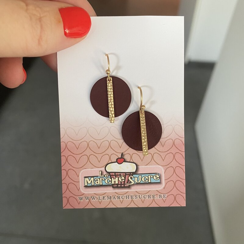 le marché sucré Le marché sucré (d): oorbellen - bordeaux en goud