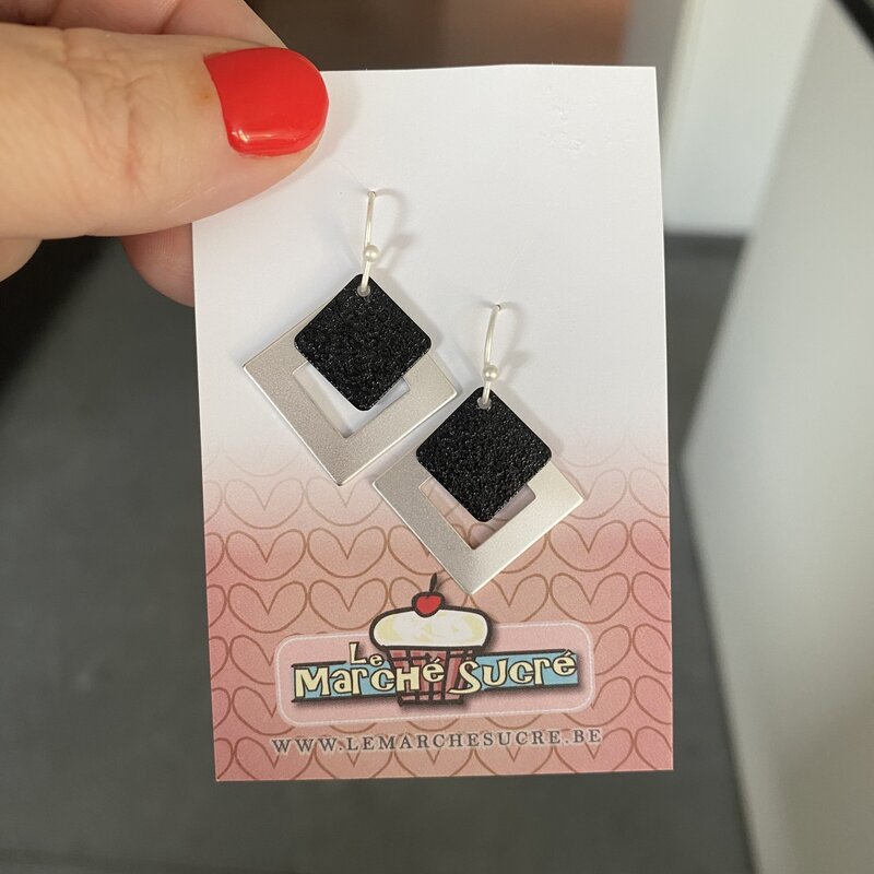 le marché sucré Le marché sucré (d): oorbellen - zwart en zilver